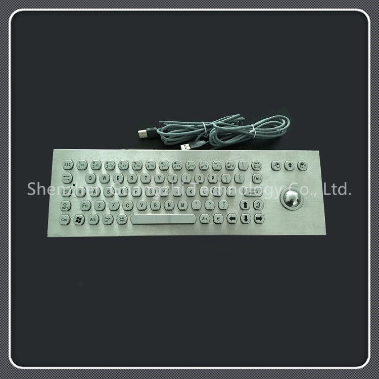 Durable Industrial Keyboard With Trackball , Panel Mount Keyboard For Kiosk